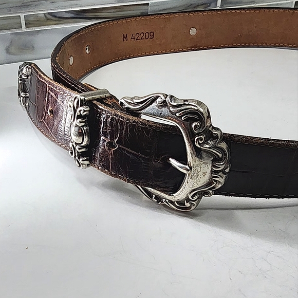 Vintage Brighton Silver on Brown Belt - Picture 3 of 6